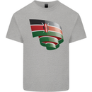 Curled Kenya Flag Kenyan Day Football Kids T-Shirt Childrens Sports Grey