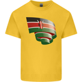 Curled Kenya Flag Kenyan Day Football Kids T-Shirt Childrens Yellow