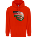 Curled Kenya Flag Kenyan Day Football Mens 80% Cotton Hoodie Bright Red
