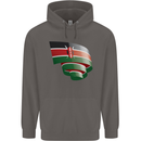 Curled Kenya Flag Kenyan Day Football Mens 80% Cotton Hoodie Charcoal