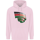 Curled Kenya Flag Kenyan Day Football Mens 80% Cotton Hoodie Light Pink