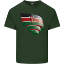 Curled Kenya Flag Kenyan Day Football Mens Cotton T-Shirt Tee Top Forest Green