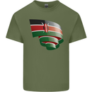 Curled Kenya Flag Kenyan Day Football Mens Cotton T-Shirt Tee Top Military Green