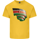 Curled Kenya Flag Kenyan Day Football Mens Cotton T-Shirt Tee Top Yellow