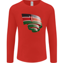 Curled Kenya Flag Kenyan Day Football Mens Long Sleeve T-Shirt Red