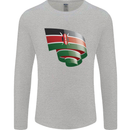 Curled Kenya Flag Kenyan Day Football Mens Long Sleeve T-Shirt Sports Grey