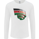 Curled Kenya Flag Kenyan Day Football Mens Long Sleeve T-Shirt White