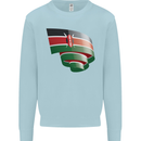 Curled Kenya Flag Kenyan Day Football Mens Sweatshirt Jumper Light Blue