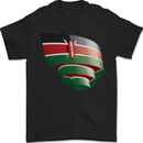 Curled Kenya Flag Kenyan Day Football Mens T-Shirt 100% Cotton Black