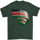 Curled Kenya Flag Kenyan Day Football Mens T-Shirt 100% Cotton Forest Green