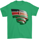 Curled Kenya Flag Kenyan Day Football Mens T-Shirt 100% Cotton Irish Green