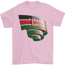 Curled Kenya Flag Kenyan Day Football Mens T-Shirt 100% Cotton Light Pink