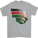 Curled Kenya Flag Kenyan Day Football Mens T-Shirt 100% Cotton Sports Grey