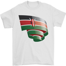 Curled Kenya Flag Kenyan Day Football Mens T-Shirt 100% Cotton White