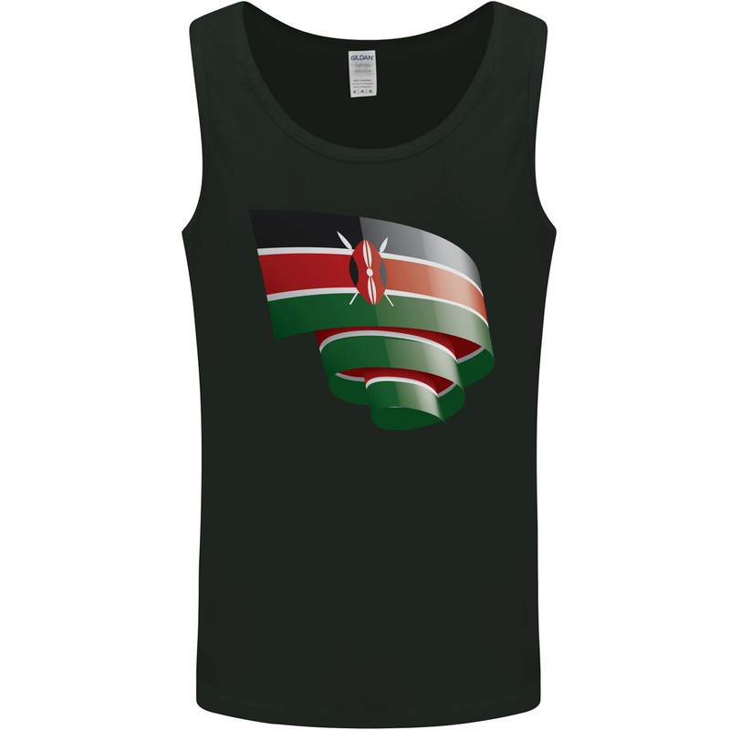 Curled Kenya Flag Kenyan Day Football Mens Vest Tank Top Black
