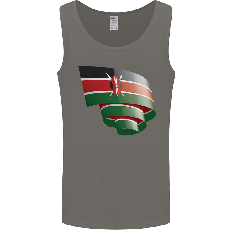 Curled Kenya Flag Kenyan Day Football Mens Vest Tank Top Charcoal