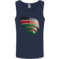 Curled Kenya Flag Kenyan Day Football Mens Vest Tank Top Navy Blue
