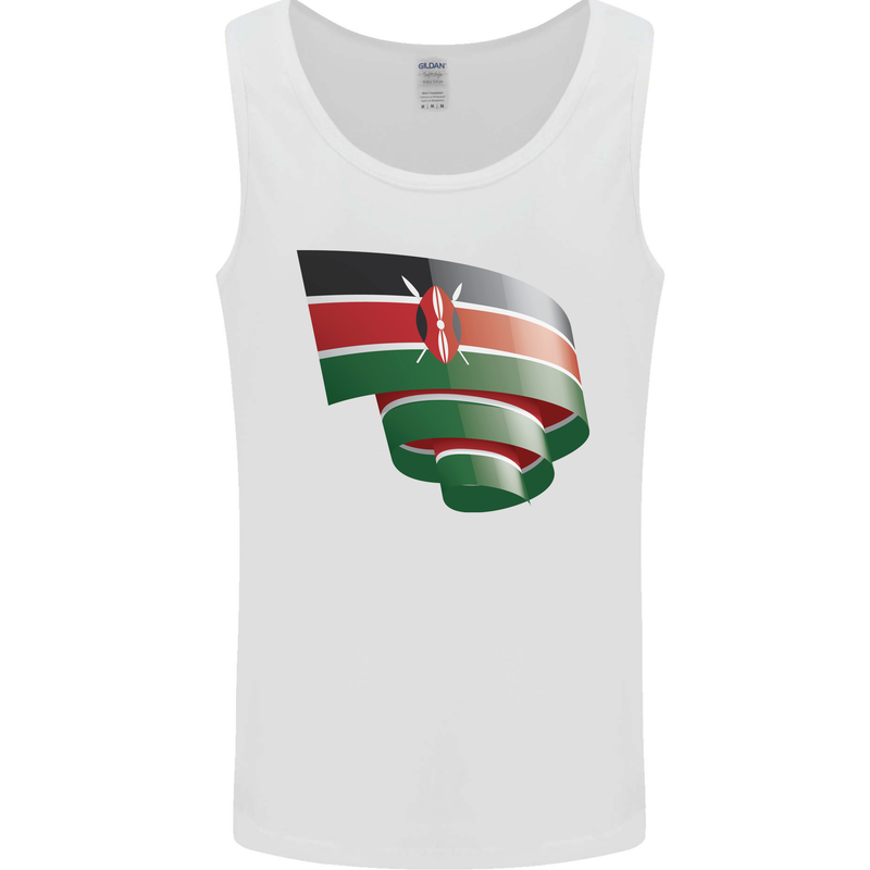 Curled Kenya Flag Kenyan Day Football Mens Vest Tank Top White