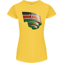 Curled Kenya Flag Kenyan Day Football Womens Petite Cut T-Shirt Yellow