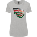 Curled Kenya Flag Kenyan Day Football Womens Wider Cut T-Shirt Sports Grey