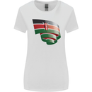 Curled Kenya Flag Kenyan Day Football Womens Wider Cut T-Shirt White