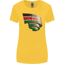 Curled Kenya Flag Kenyan Day Football Womens Wider Cut T-Shirt Yellow