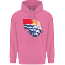Curled Kiribati Flag Day Football Childrens Kids Hoodie Azalea