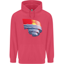 Curled Kiribati Flag Day Football Childrens Kids Hoodie Heliconia