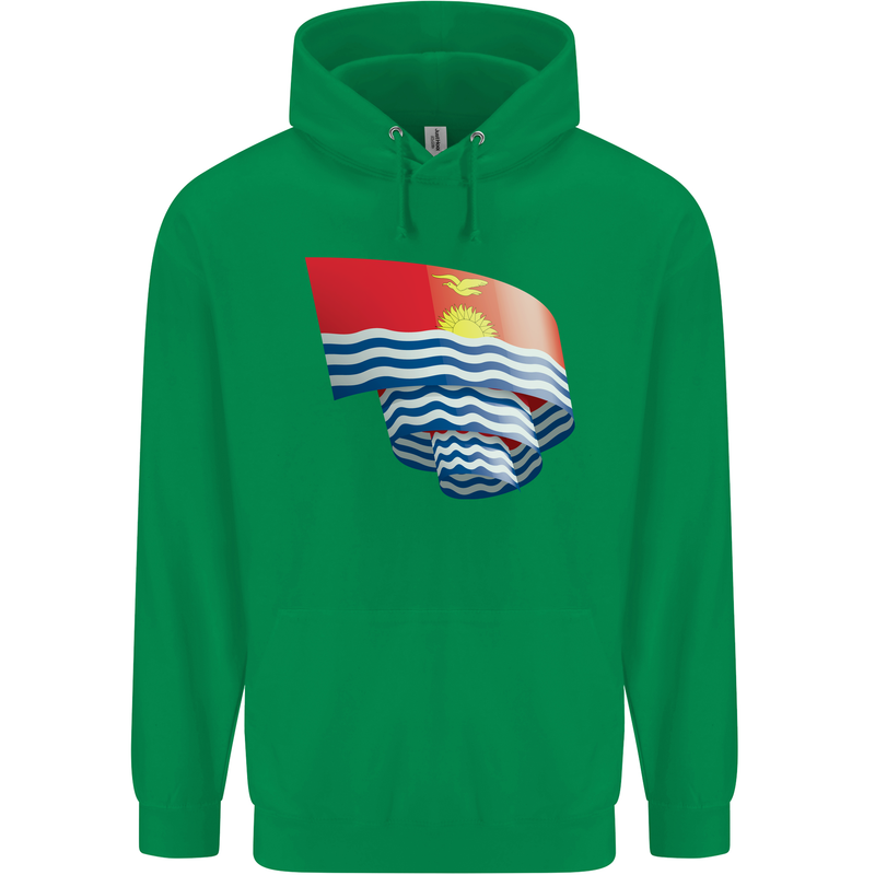 Curled Kiribati Flag Day Football Childrens Kids Hoodie Irish Green