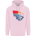 Curled Kiribati Flag Day Football Childrens Kids Hoodie Light Pink