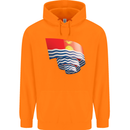 Curled Kiribati Flag Day Football Childrens Kids Hoodie Orange