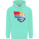 Curled Kiribati Flag Day Football Childrens Kids Hoodie Peppermint