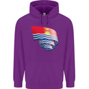 Curled Kiribati Flag Day Football Childrens Kids Hoodie Purple