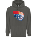 Curled Kiribati Flag Day Football Childrens Kids Hoodie Storm Grey