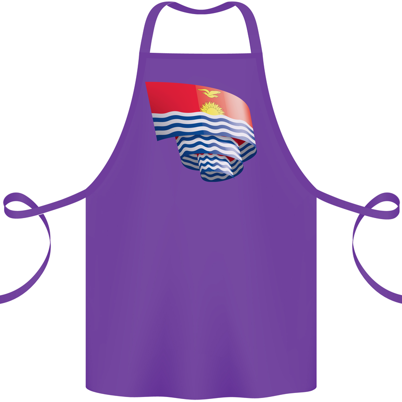 Curled Kiribati Flag Day Football Cotton Apron 100% Organic Purple