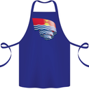 Curled Kiribati Flag Day Football Cotton Apron 100% Organic Royal Blue