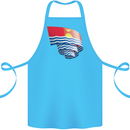 Curled Kiribati Flag Day Football Cotton Apron 100% Organic Turquoise