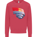 Curled Kiribati Flag Day Football Kids Sweatshirt Jumper Heliconia