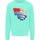 Curled Kiribati Flag Day Football Kids Sweatshirt Jumper Peppermint