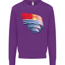 Curled Kiribati Flag Day Football Kids Sweatshirt Jumper Purple