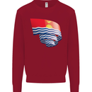 Curled Kiribati Flag Day Football Kids Sweatshirt Jumper Red