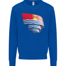 Curled Kiribati Flag Day Football Kids Sweatshirt Jumper Royal Blue