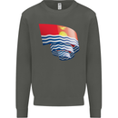 Curled Kiribati Flag Day Football Kids Sweatshirt Jumper Storm Grey