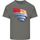 Curled Kiribati Flag Day Football Kids T-Shirt Childrens Charcoal