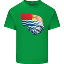 Curled Kiribati Flag Day Football Kids T-Shirt Childrens Irish Green