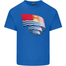 Curled Kiribati Flag Day Football Kids T-Shirt Childrens Royal Blue