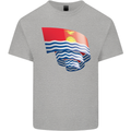 Curled Kiribati Flag Day Football Kids T-Shirt Childrens Sports Grey