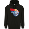 Curled Kiribati Flag Day Football Mens 80% Cotton Hoodie Black