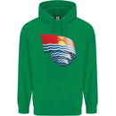 Curled Kiribati Flag Day Football Mens 80% Cotton Hoodie Irish Green