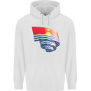 Curled Kiribati Flag Day Football Mens 80% Cotton Hoodie White